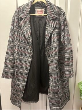Levi’s women plaid faux fur collar jacket